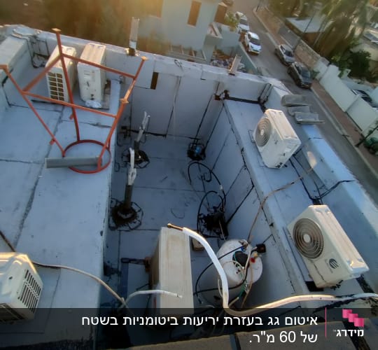מערכת מיזוג אוויר על גג עם איטום